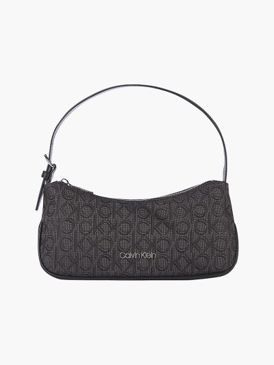 Calvin Klein Táskák & Kiegészítők HU109611 | Calvin Klein Small Logo Jacquard Női Válltáska Fekete